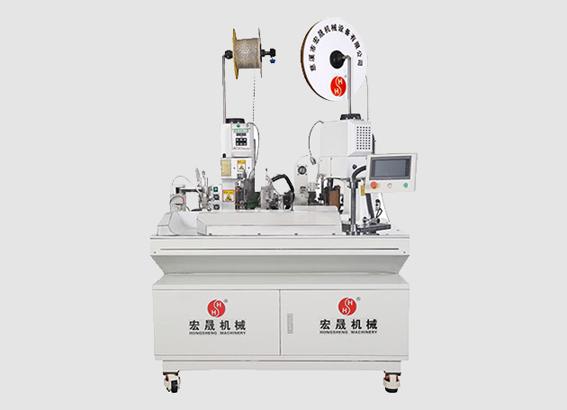 Automatic thread trimming and stripping terminal crimping machine (double-head crimping single wear protective cover)