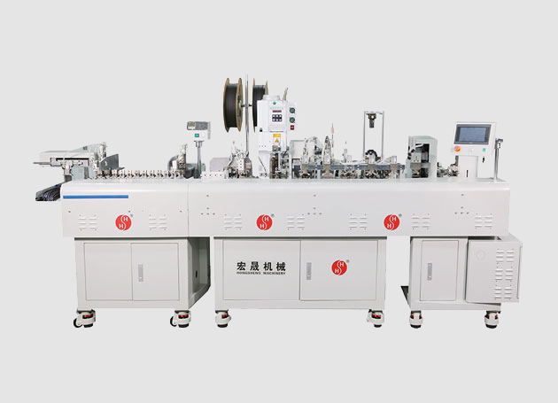 Round sheath wire stripping head through the end of the heat shrinkable tube machine